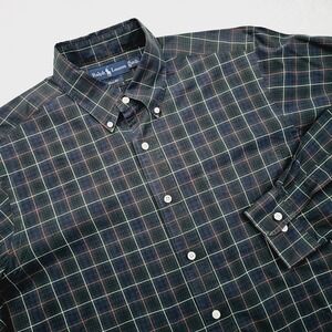 Ralph Lauren‎ Classic Fit Shirt Mens 16.5 Plaid Button Down Green Blue Red